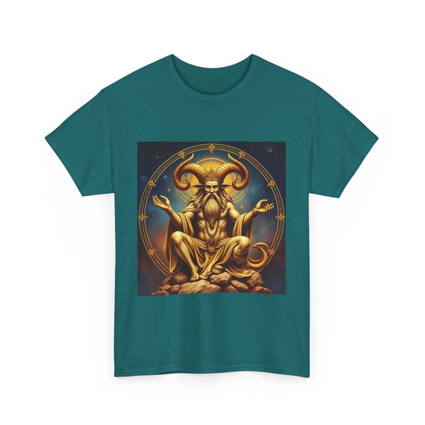 Unisex Heavy Cotton T-Shirt, On The Throne, Taurus Zodiac Design