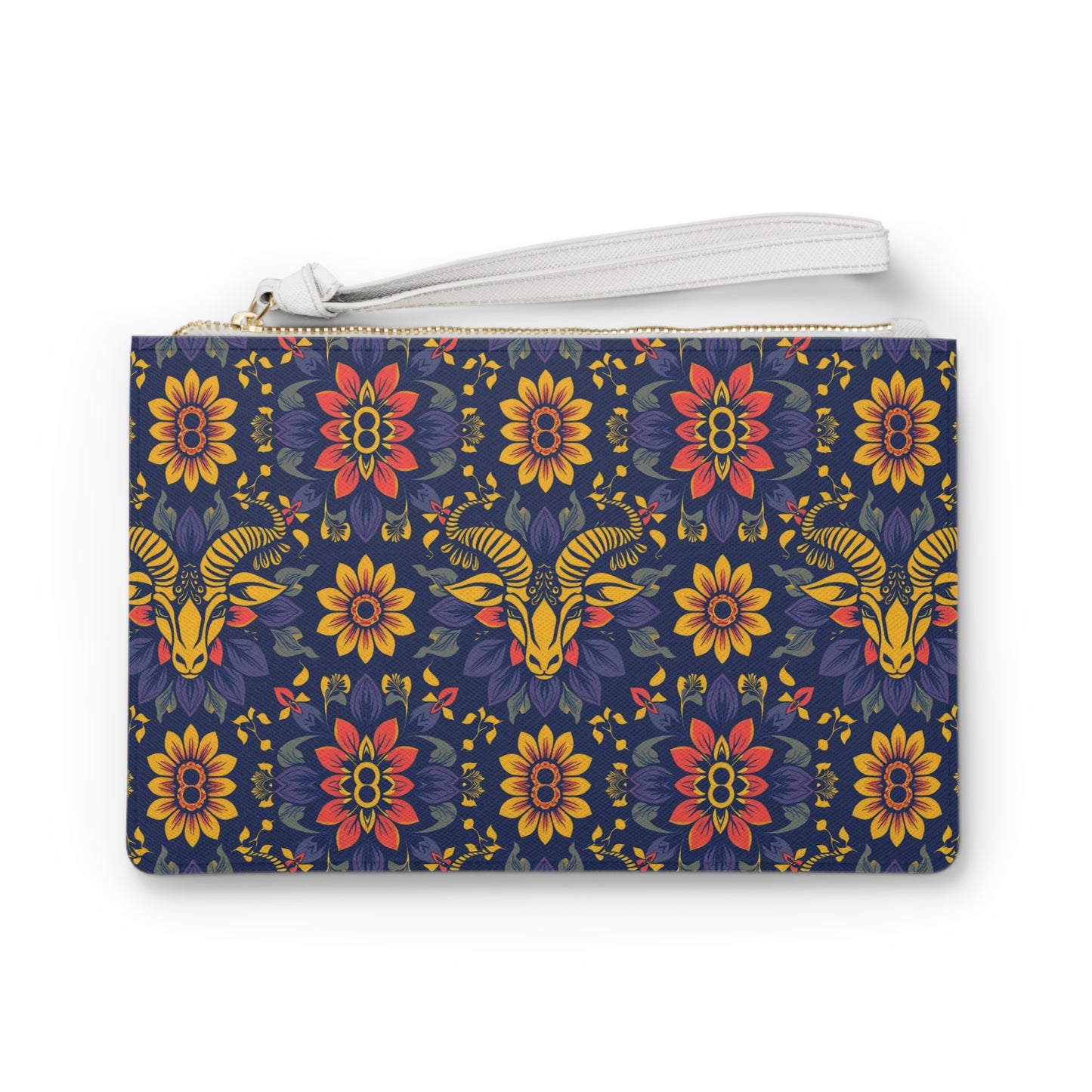 Clutch Bag, Taurus, Zodiac v1, Flower Pattern
