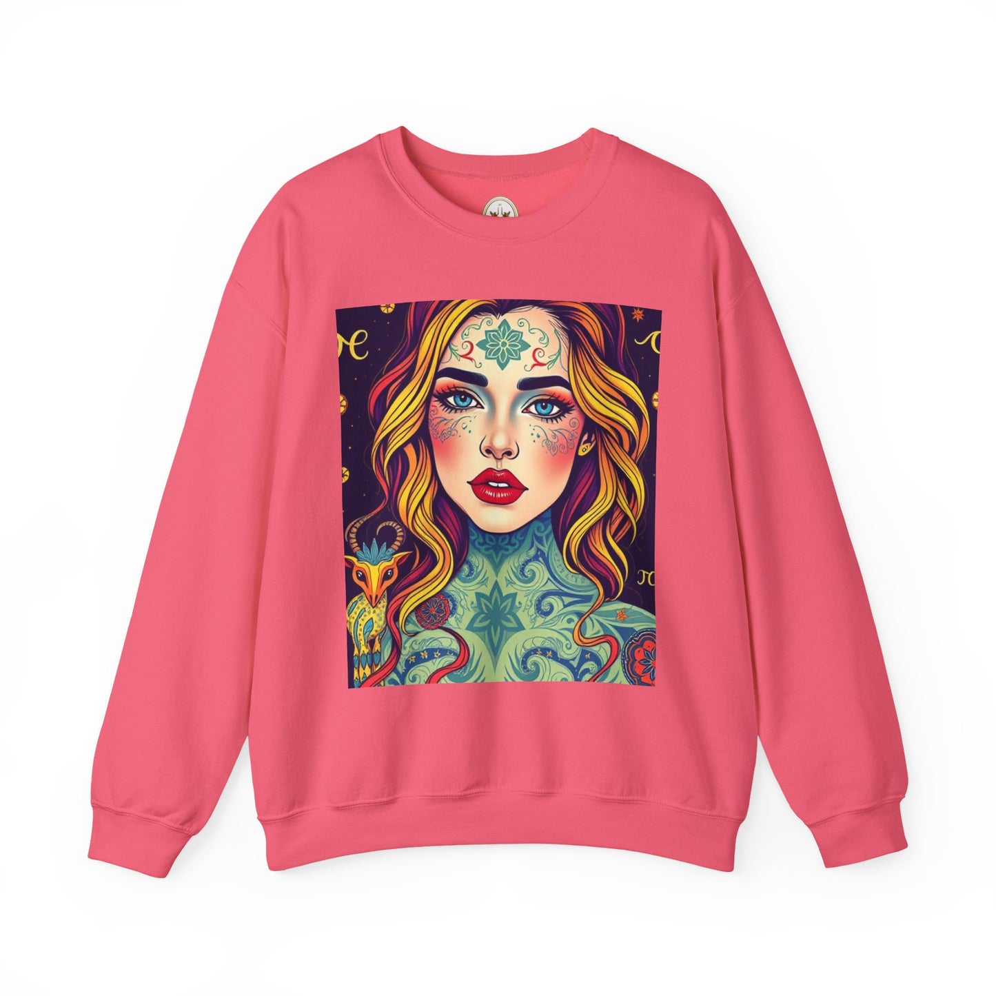 Unisex Heavy Blend™ Crewneck Sweatshirt, Aquarius, Zodiac, Sexy Pattern