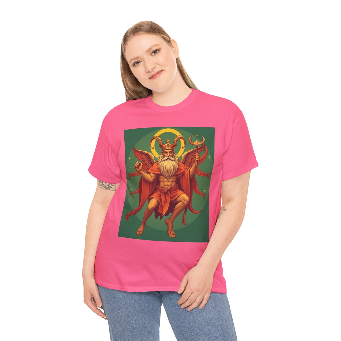 Unisex Heavy Cotton T-Shirt, Aries God, Zodiac Design