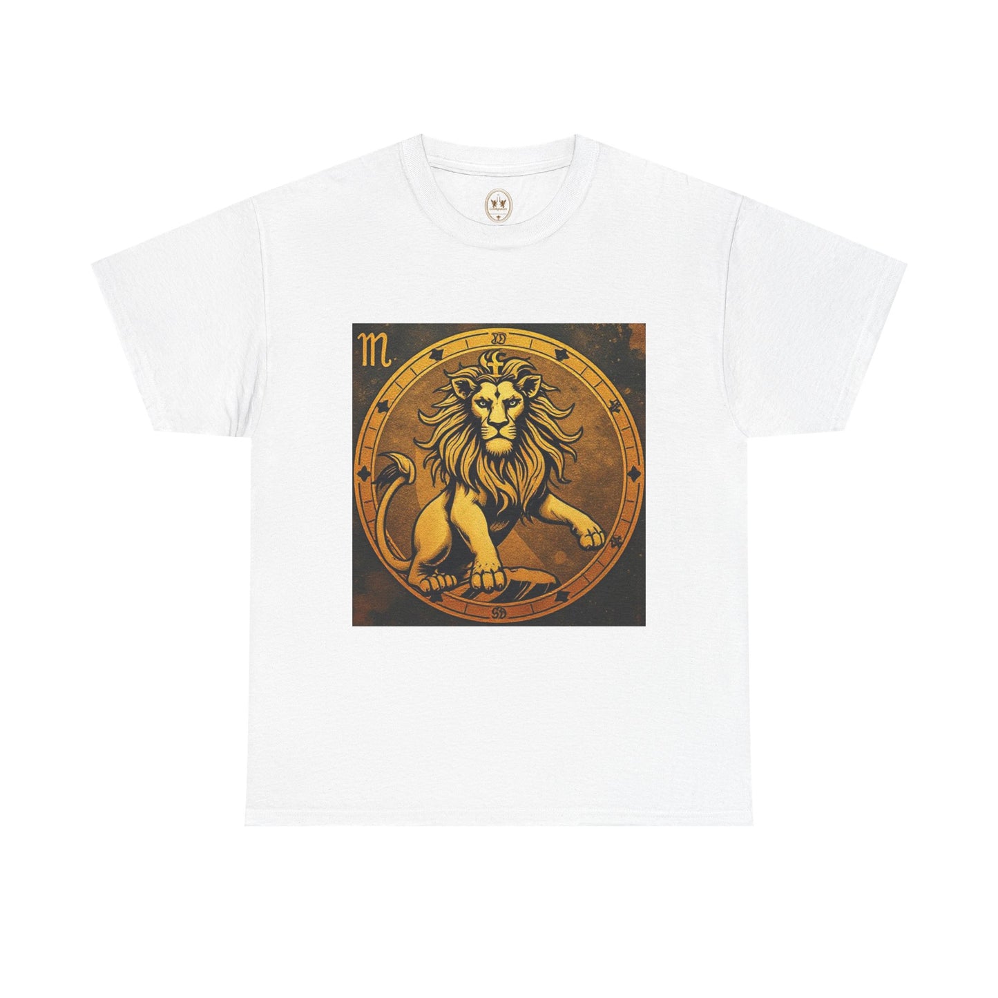 Unisex Heavy Cotton T-Shirt, Gold Lion v1, Leo Zodiac Design