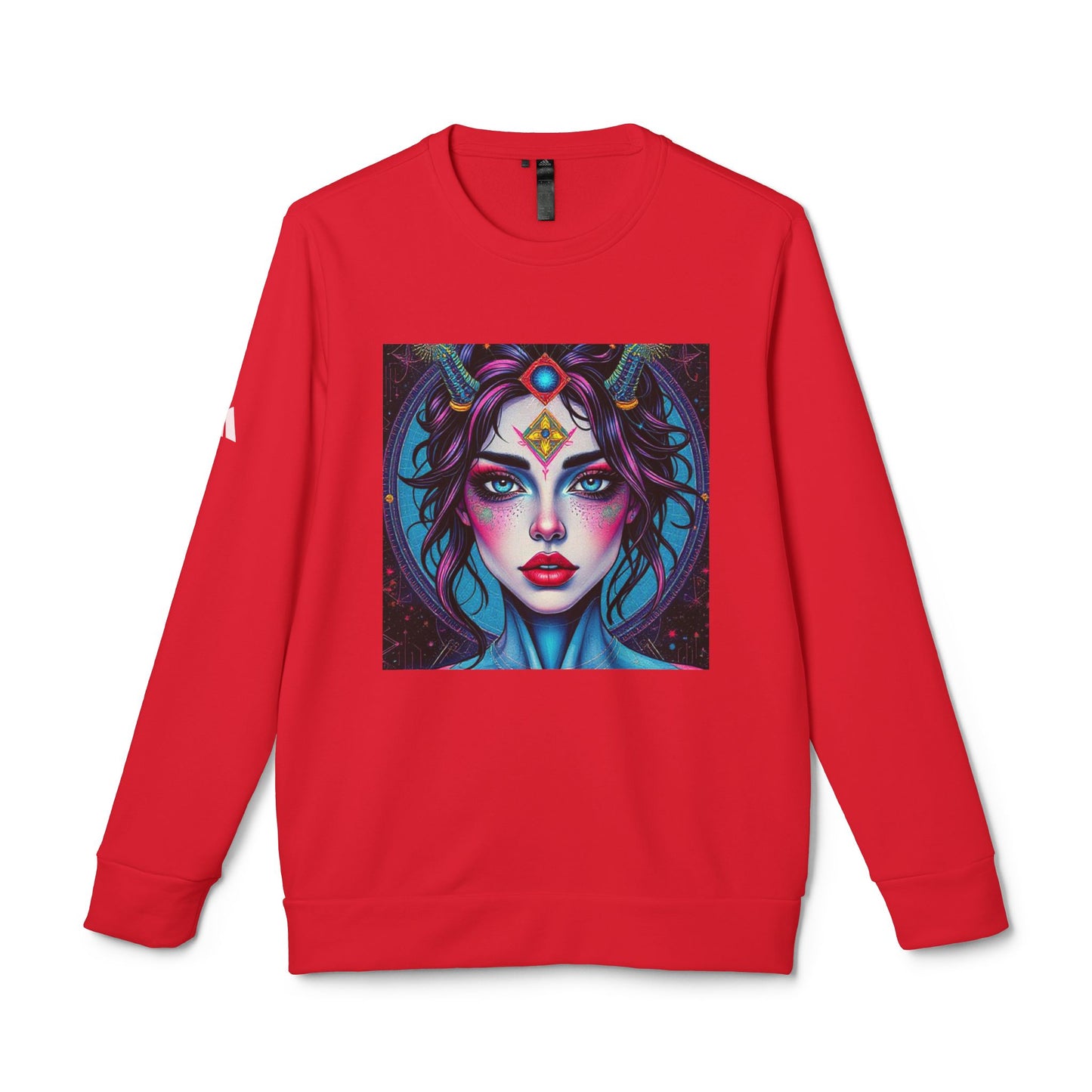 Adidas, Unisex Fleece Crewneck Sweatshirt, Aquarius, Pop Art, Zodiac