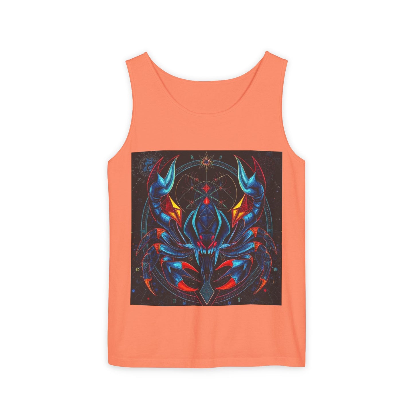 Unisex Garment-Dyed, Tank Top, Scorpio Design, Pop Art v1, 100% US cotton
