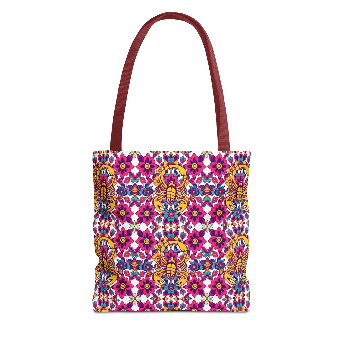 Tote Bag (AOP), Scorpio, Zodiac v1, Flower Pattern