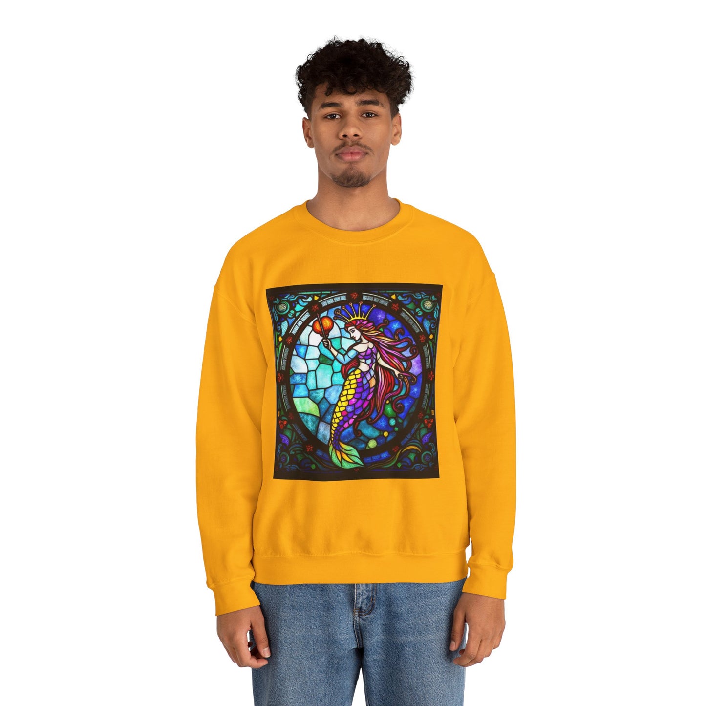 Unisex Heavy Blend™ Crewneck Sweatshirt, Glass, Aquarius Zodiac Design
