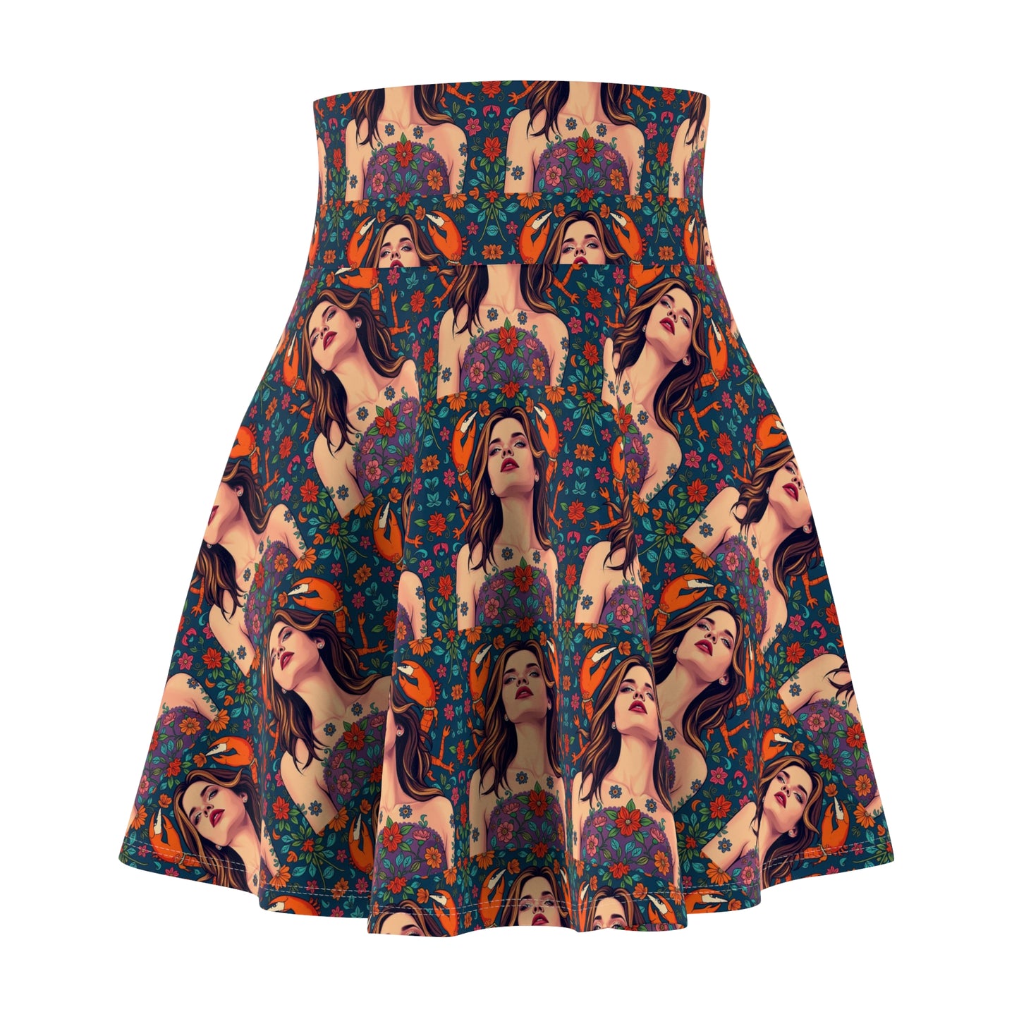 Women's Skater Skirt, (AOP), Cancer, Zodiac, Sexy Pattern