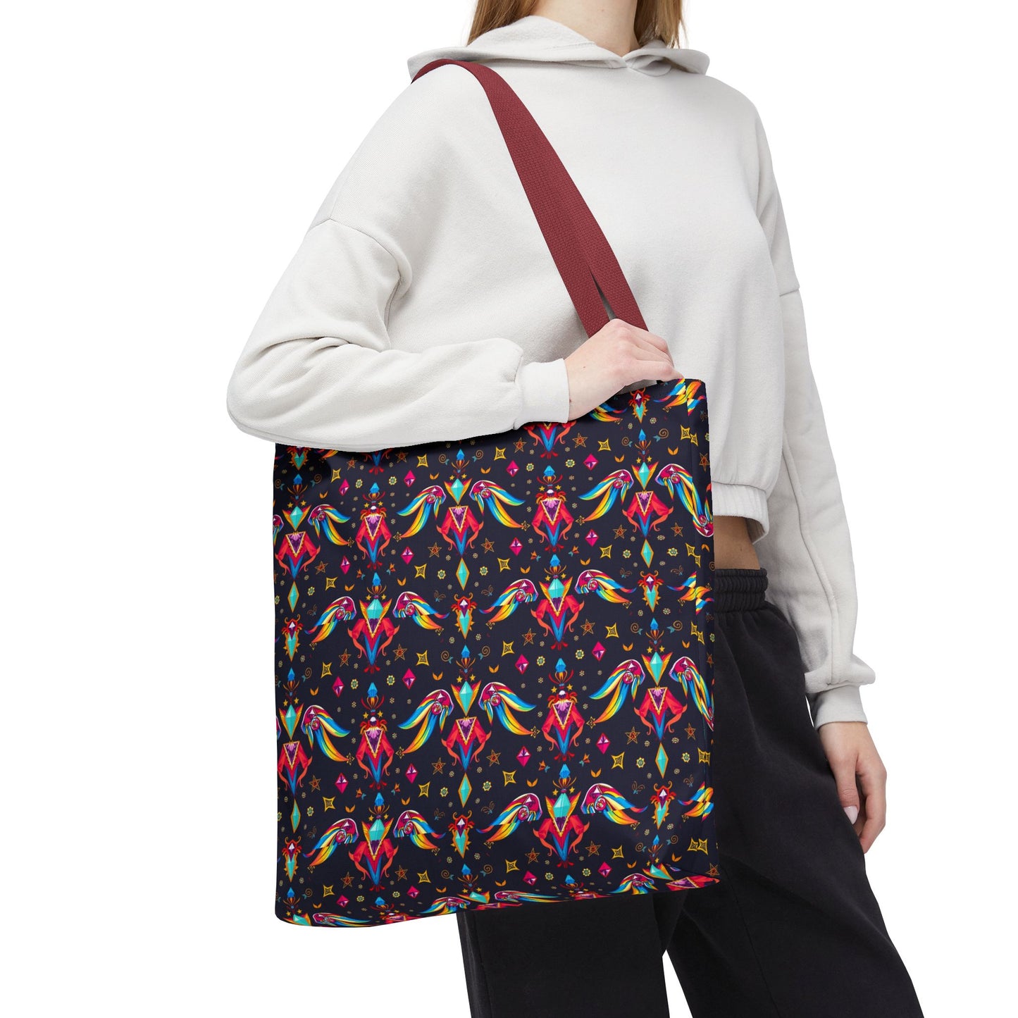 Tote Bag (AOP), Virgo, Zodiac v1, Jewel Pattern