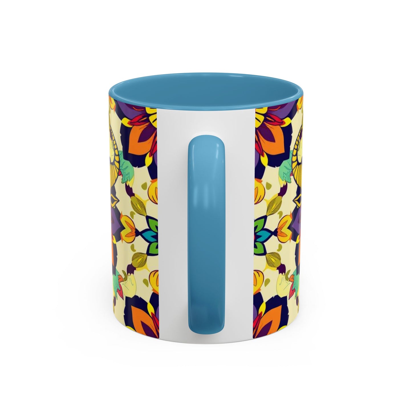 Accent Coffee Mug, Taurus, Zodiac v3. Flower Pattern, (11, 15oz)