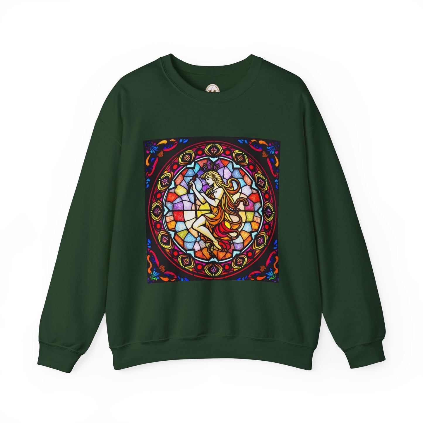 Unisex Heavy Blend™ Crewneck Sweatshirt, Glass, Virgo Zodiac Design