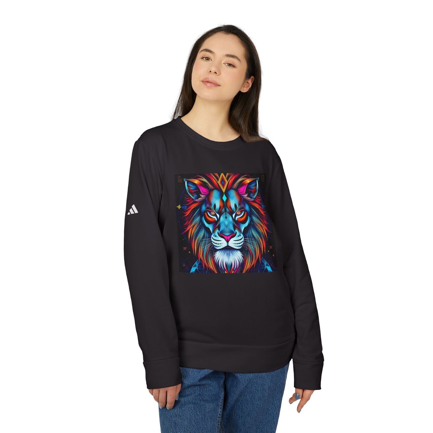 Adidas, Unisex Fleece Crewneck Sweatshirt, Leo, Pop Art v1, Zodiac