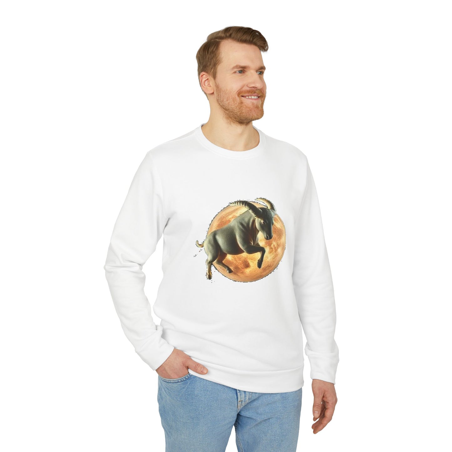Adidas, Unisex Fleece Crewneck Sweatshirt, Taurus, Planet Animal, Zodiac