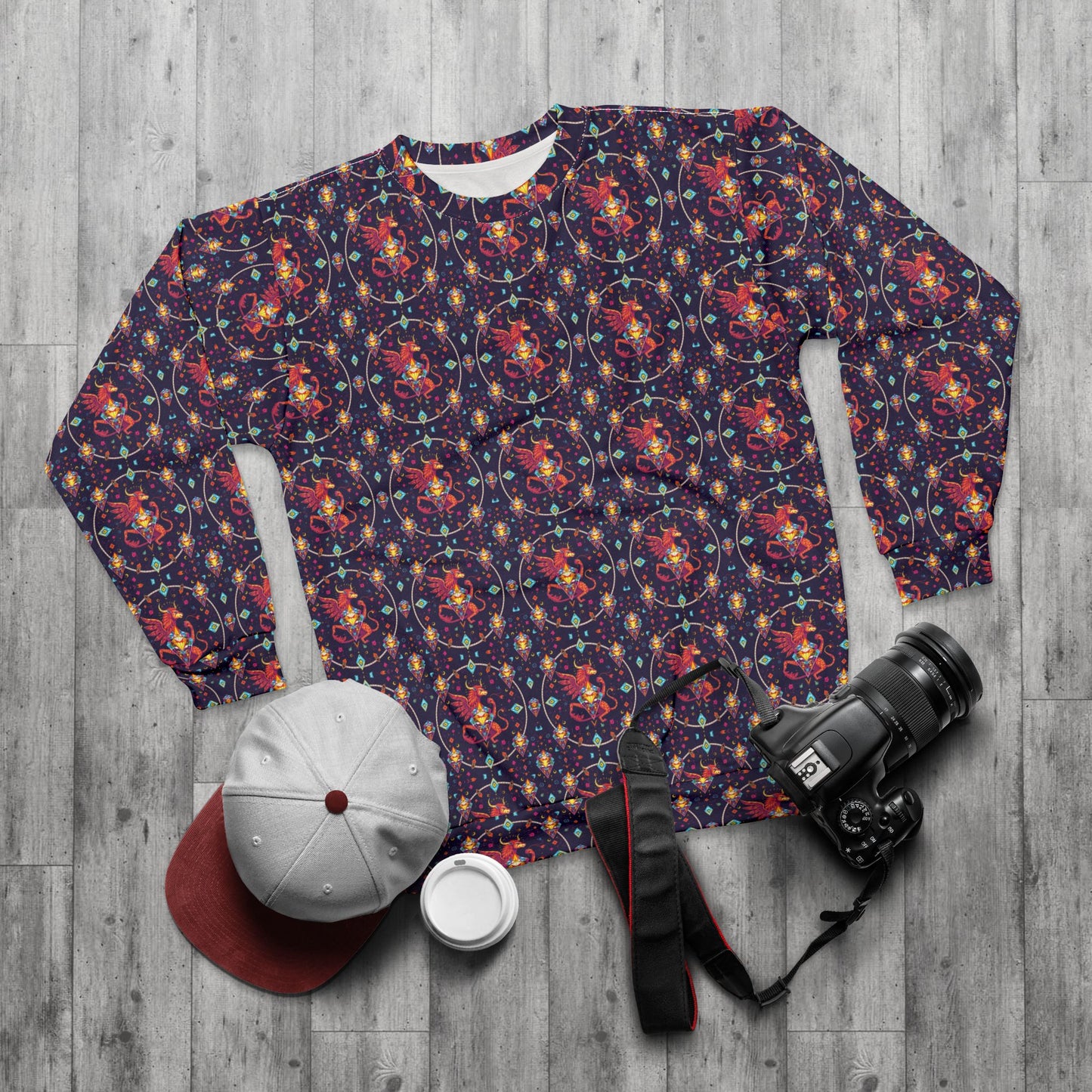 Unisex Sweatshirt (AOP), Virgo, Zodiac, Jewel Pattern