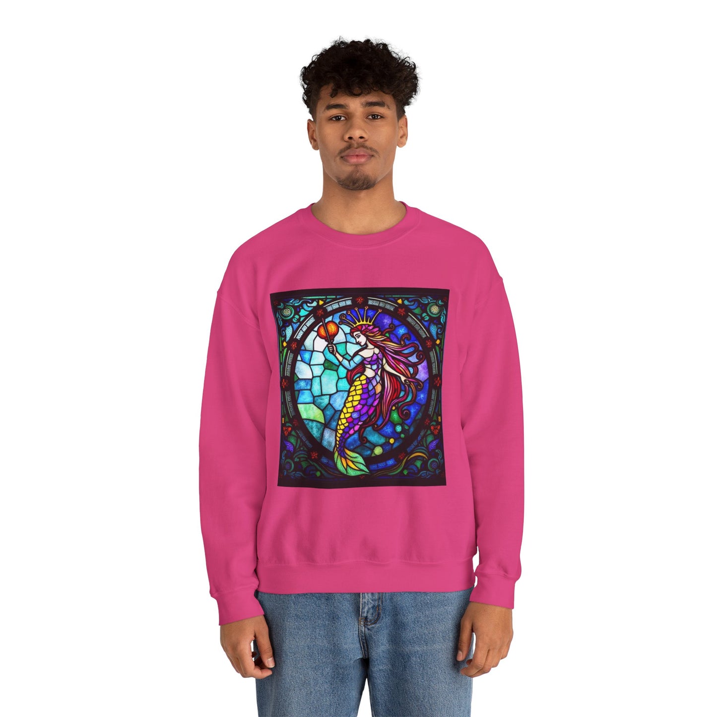 Unisex Heavy Blend™ Crewneck Sweatshirt, Glass, Aquarius Zodiac Design