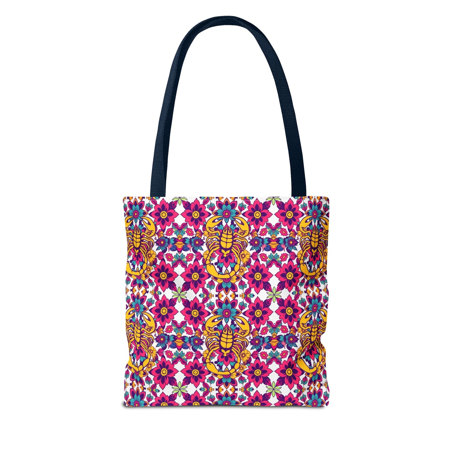 Tote Bag (AOP), Scorpio, Zodiac v1, Flower Pattern