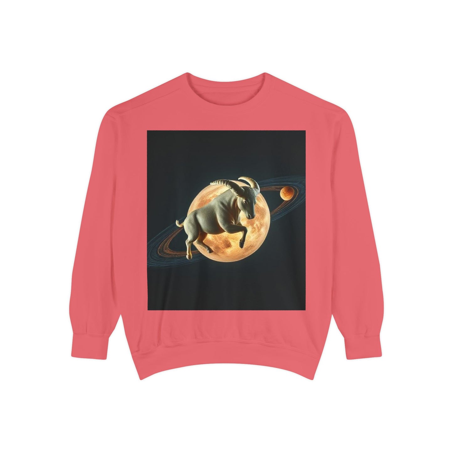 Garment-Dyed Sweatshirt, Unisex, Space Animal Design v1, Taurus