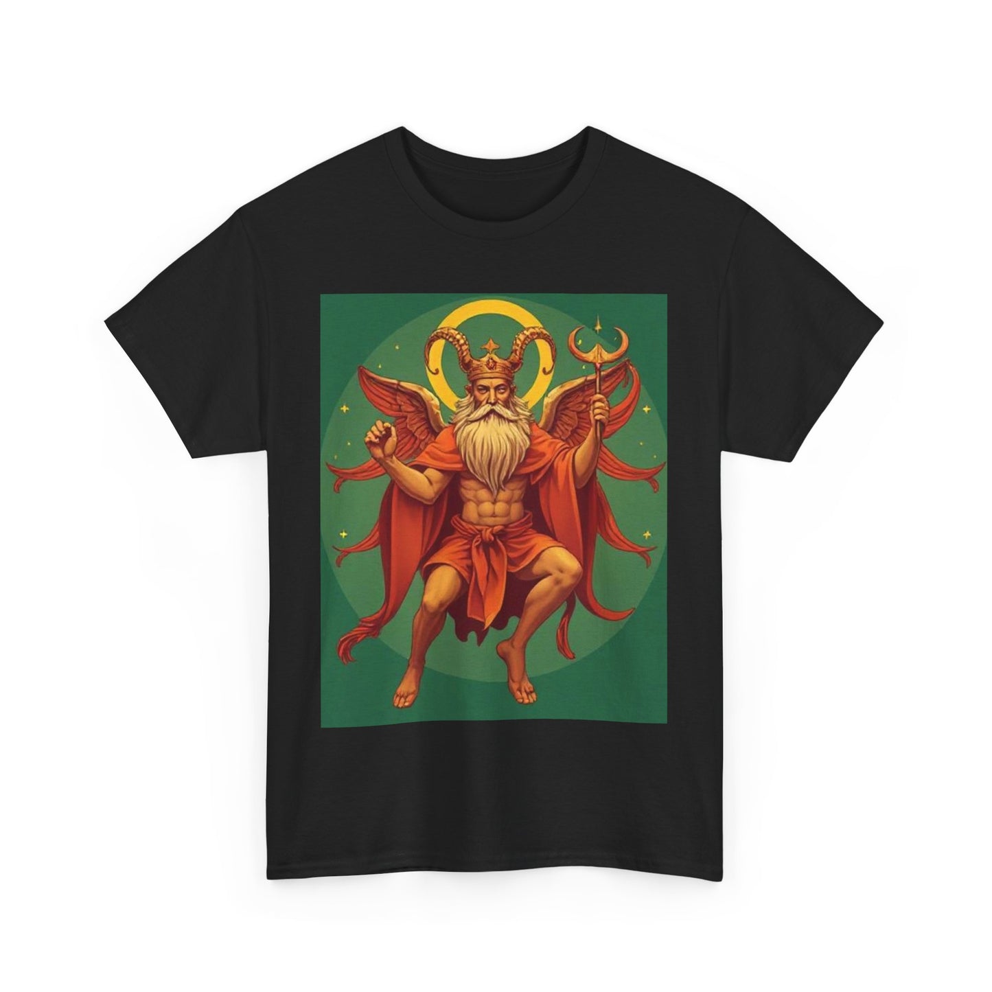 Unisex Heavy Cotton T-Shirt, Aries God 1v, Zodiac Design
