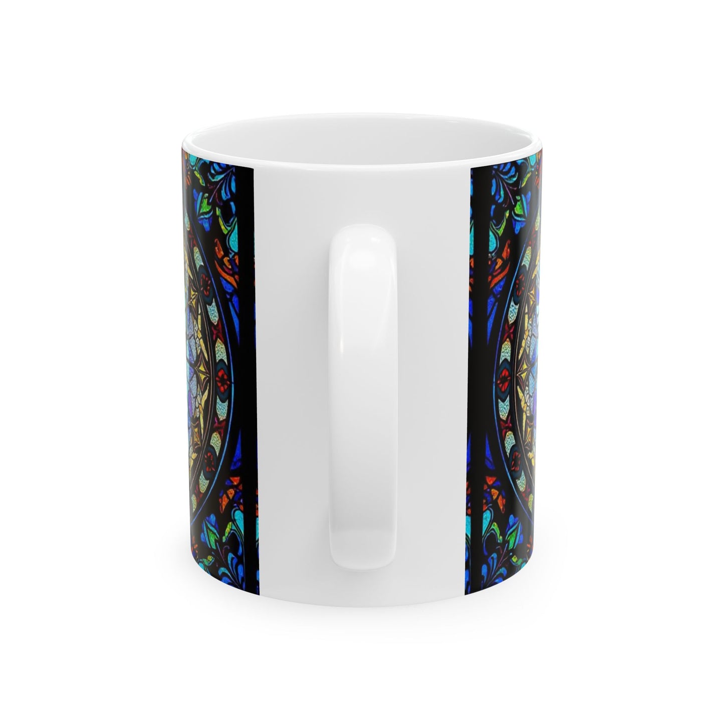 Ceramic Mug, (11oz, 15oz), Ceramic Coffee Mug, AOP, Glass Design v1, Sagittarius Zodiac