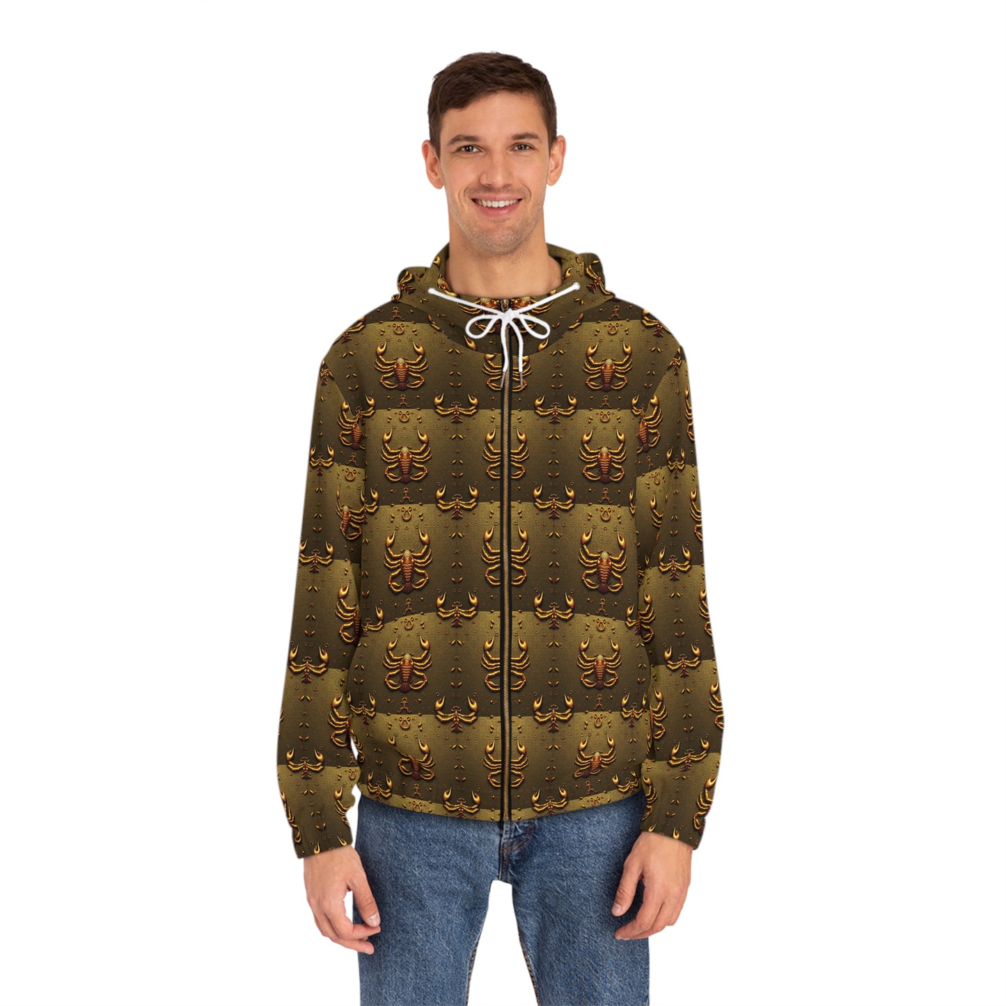 Full-Zip Hoodie (AOP), Scorpio, Zodiac v3, Pattern