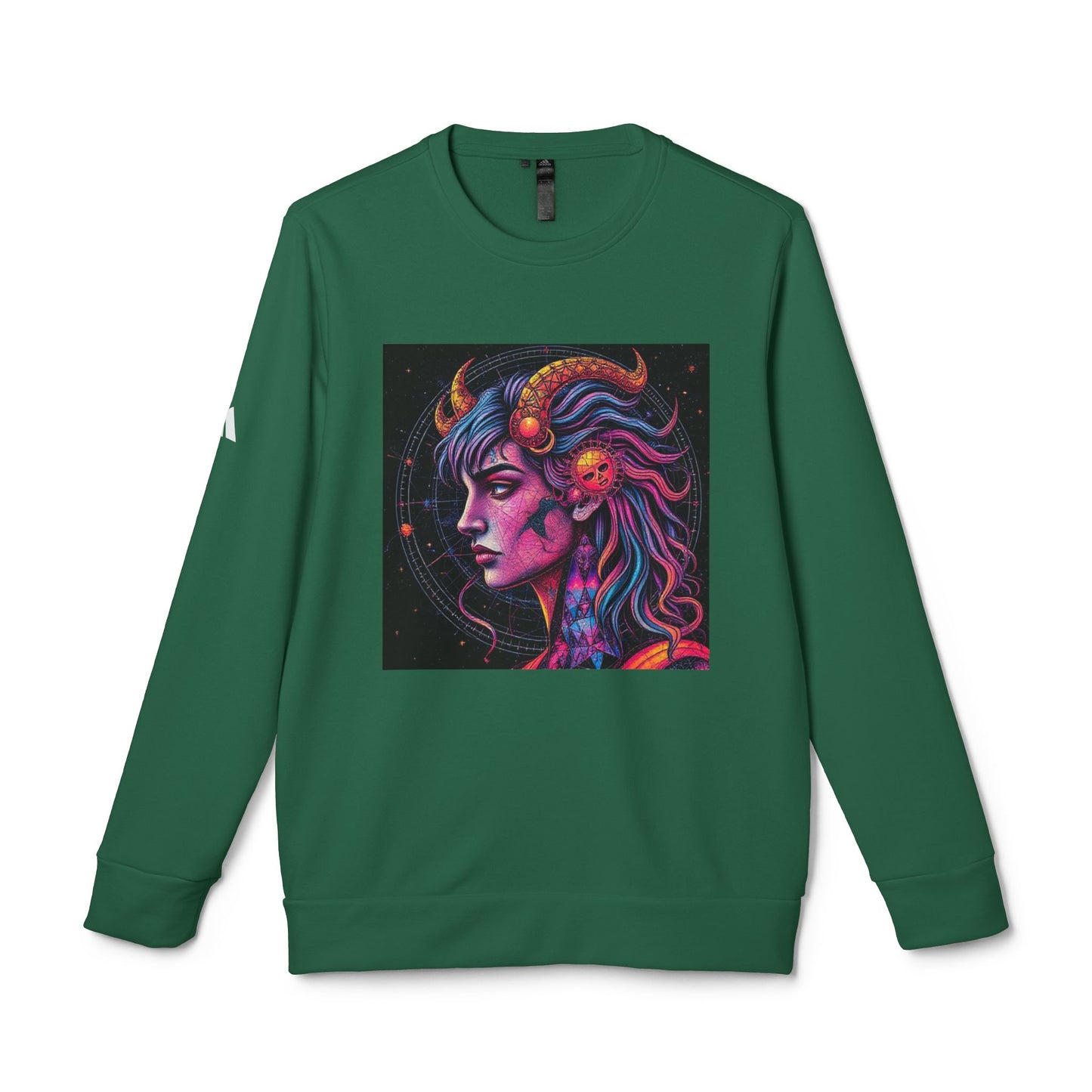 Adidas, Unisex Fleece Crewneck Sweatshirt, Virgo, Pop Art, Zodiac