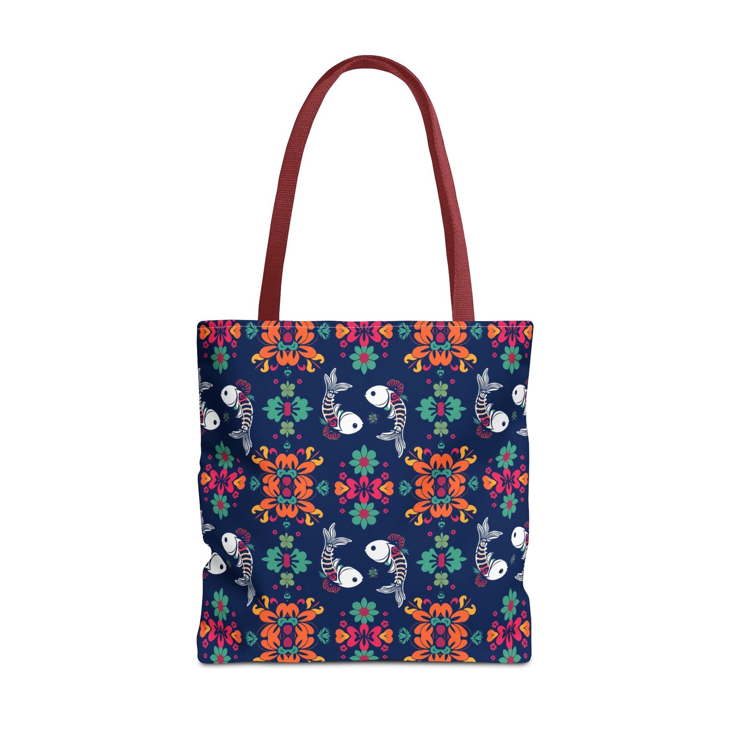 Tote Bag (AOP), Pisces, Zodiac, Flower Pattern