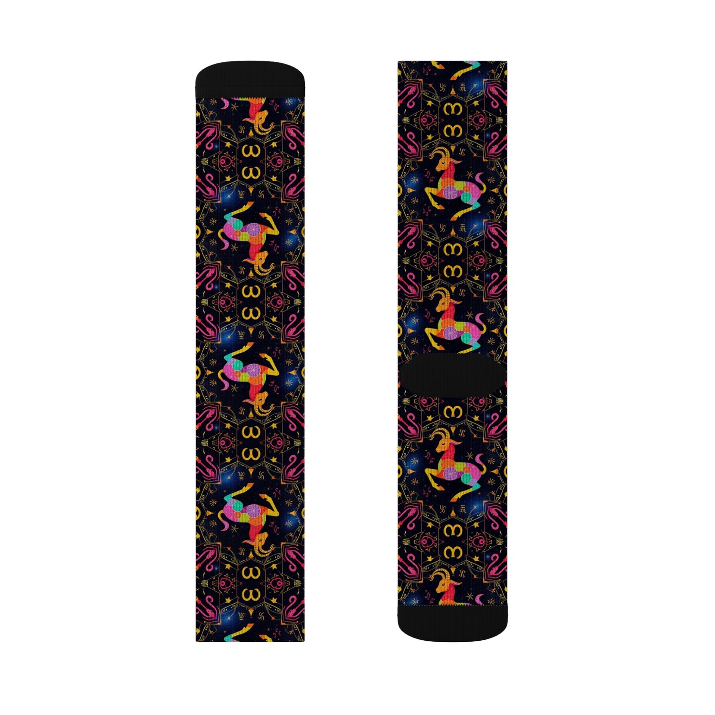 Sublimation Socks, Capricorn, Zodiac v3, Pattern