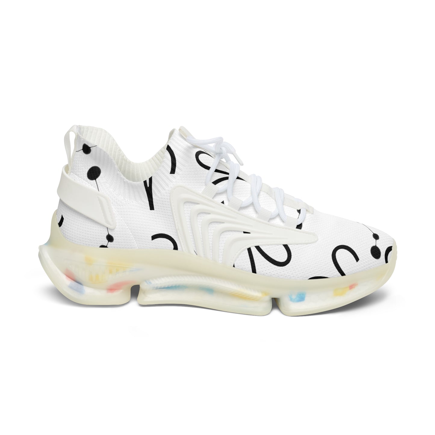 Women's Mesh Sneakers, Constellation & Symbol, Aries Zodiac Sign, AOP