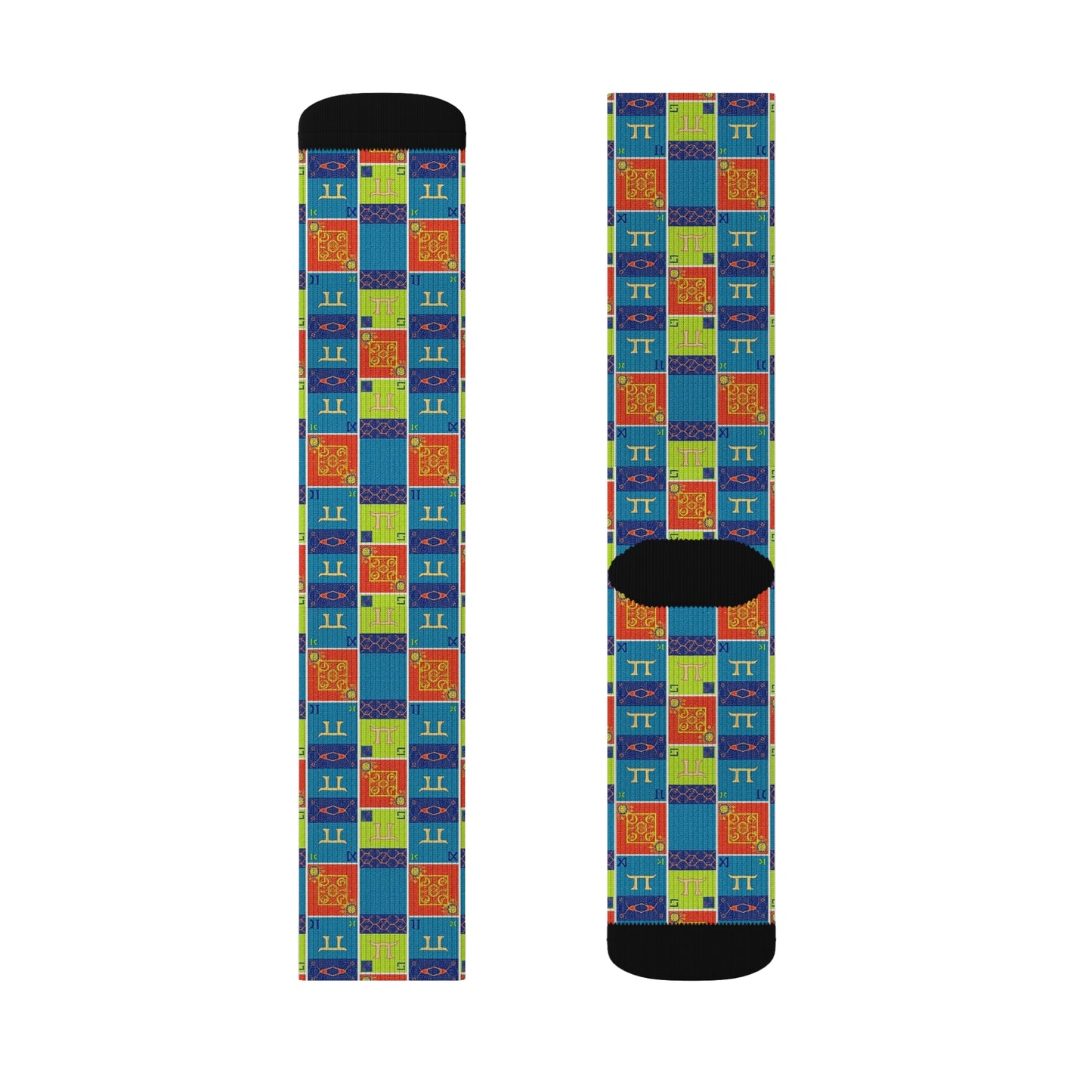 Sublimation Socks, Gemini, Zodiac v1, Shapes Pattern