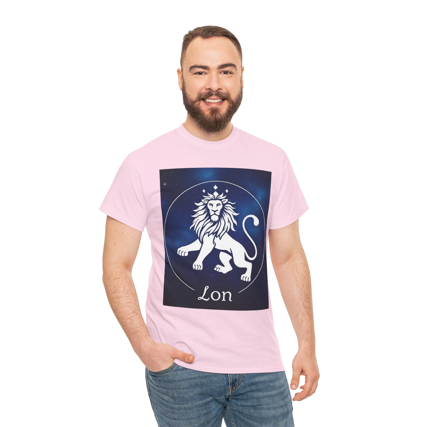 Unisex Heavy Cotton T-Shirt, Space Lion, Leo Zodiac Design