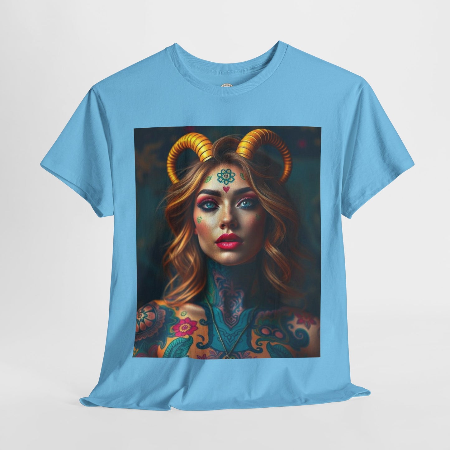 Unisex Heavy Cotton T-Shirt, Capricorn, Zodiac v1, Sexy Art