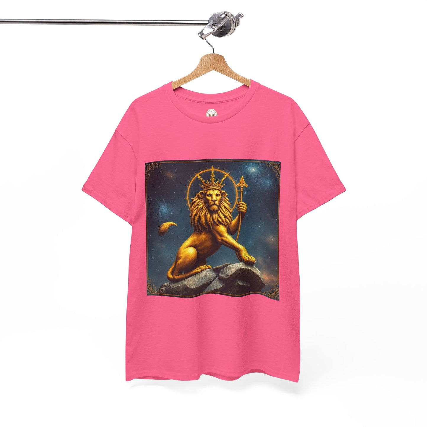 Unisex Heavy Cotton T-Shirt, King of Lions, Leo Zodiac Design