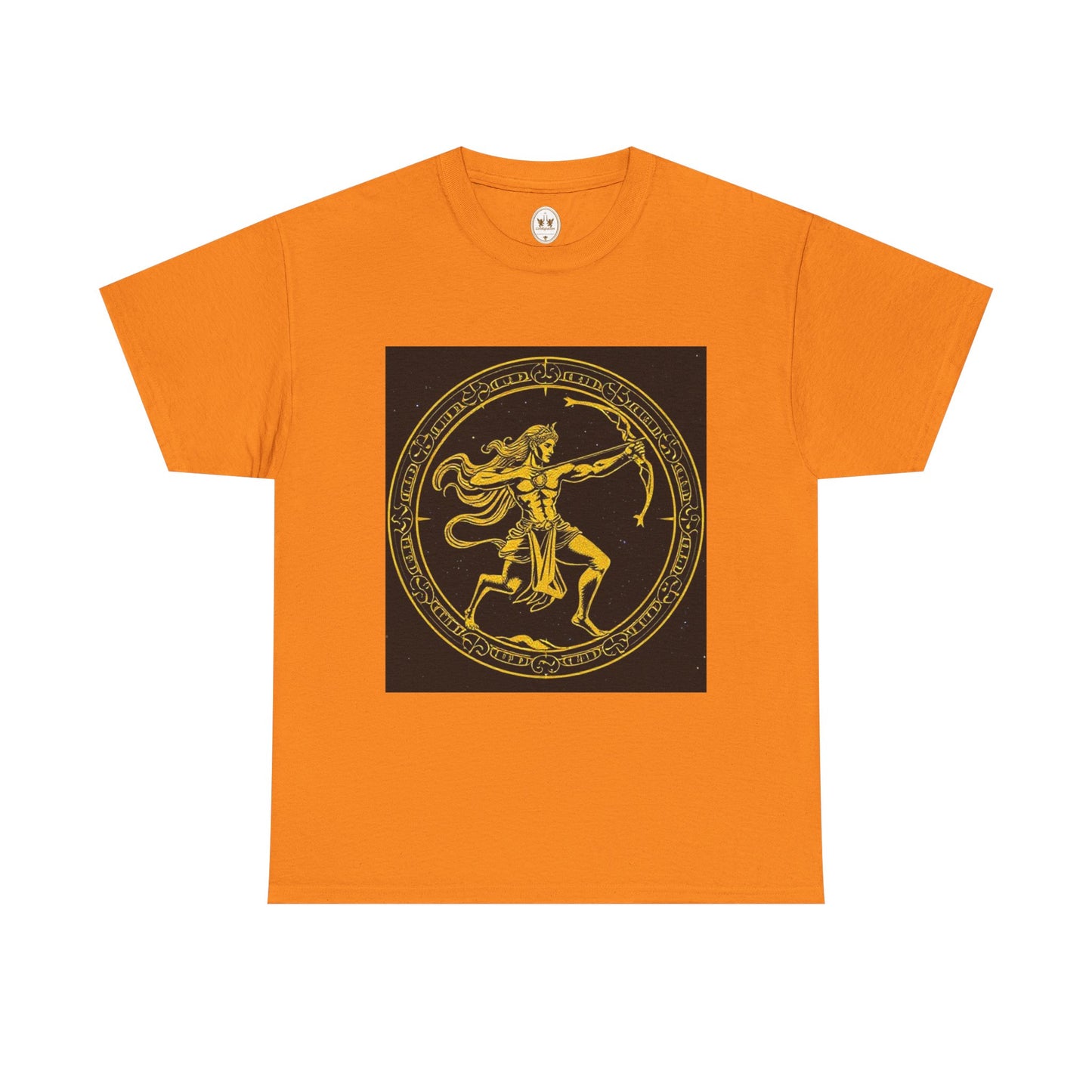 Unisex Heavy Cotton T-Shirt, Mythical Faun/Satyr v1, Sagittarius Zodiac Design