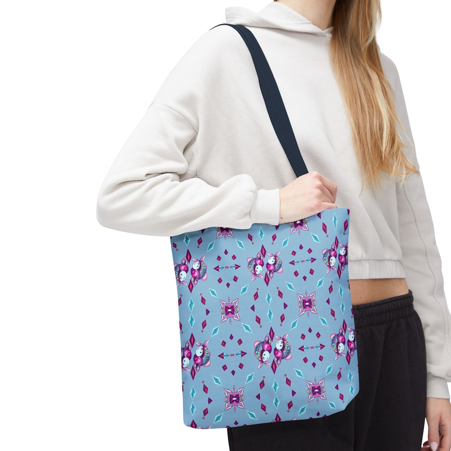 Tote Bag (AOP), Pisces, Zodiac v1, Jewel Pattern