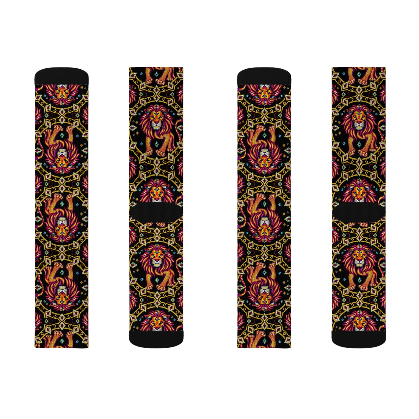 Sublimation Socks, Leo, Zodiac v2, Jewel Pattern