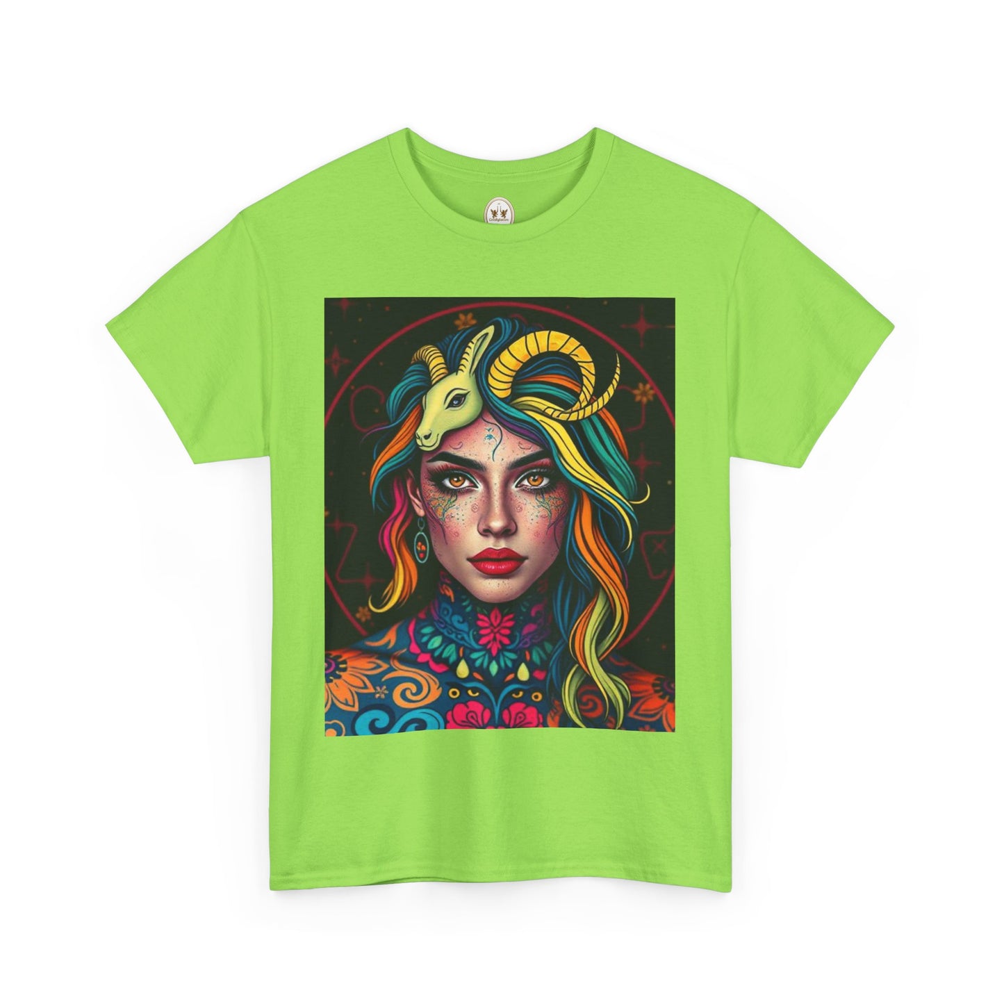 Unisex Heavy Cotton T-Shirt, Capricorn, Zodiac v2, Sexy Art