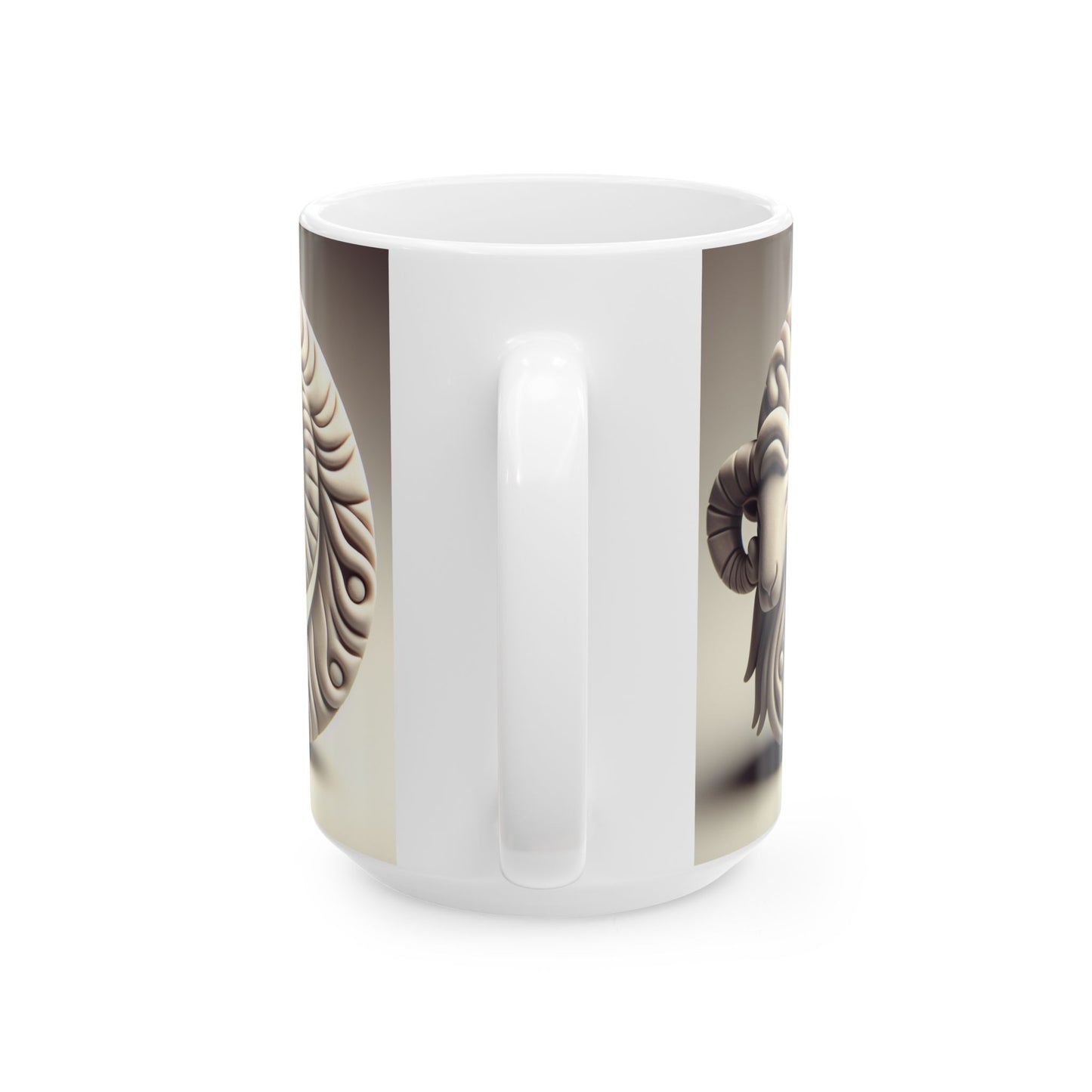 Ceramic Mug, (11oz, 15oz), Ceramic Coffee Mug, Stone Circle, Aries Zodiac Design
