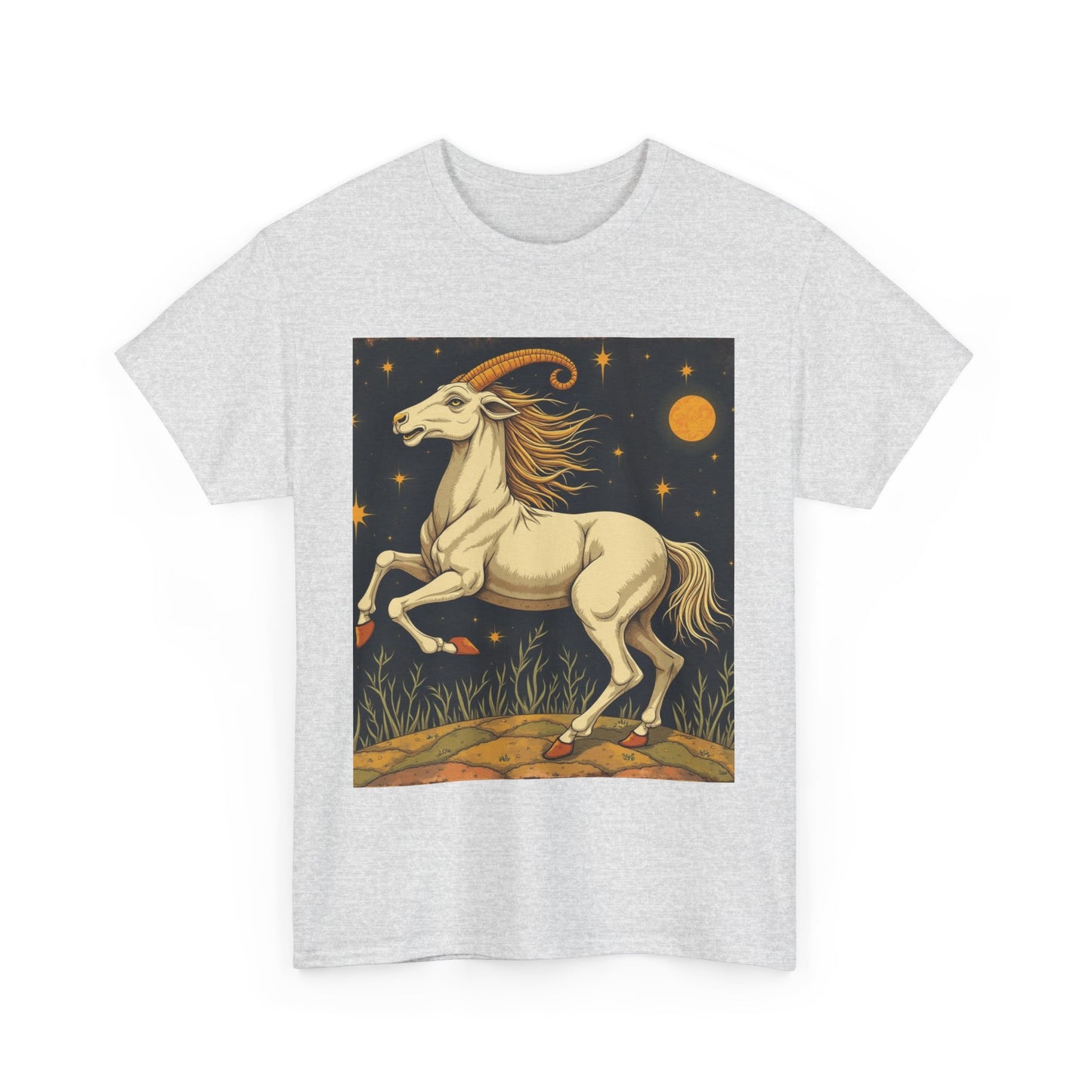 Unisex Heavy Cotton T-Shirt, Aries Animal, Zodiac Design