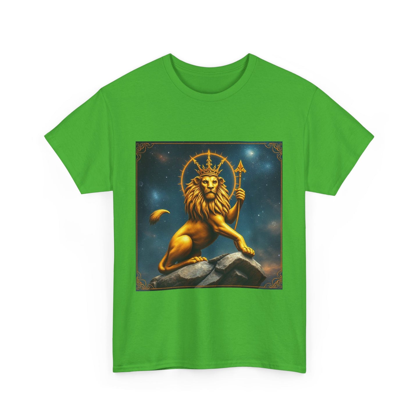 Unisex Heavy Cotton T-Shirt, King of Lions, Leo Zodiac Design
