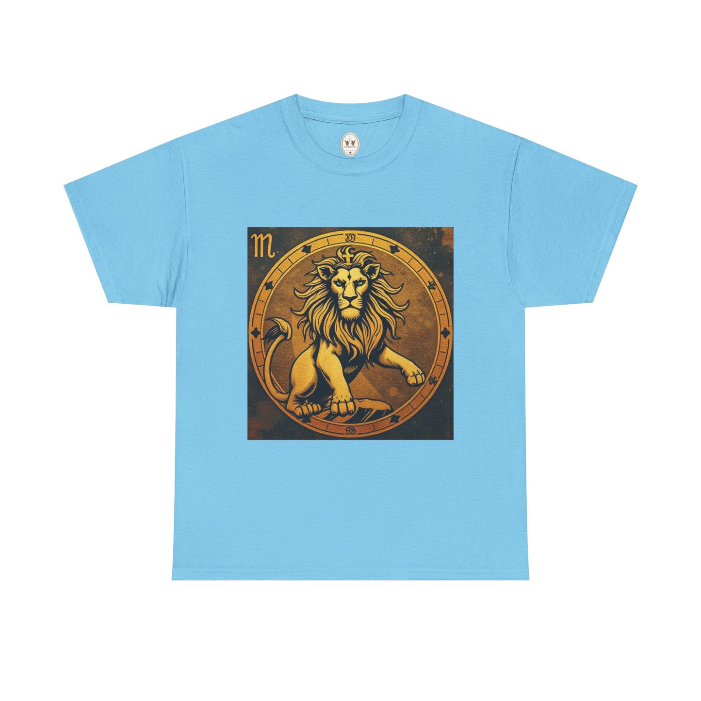 Unisex Heavy Cotton T-Shirt, Gold Lion v1, Leo Zodiac Design