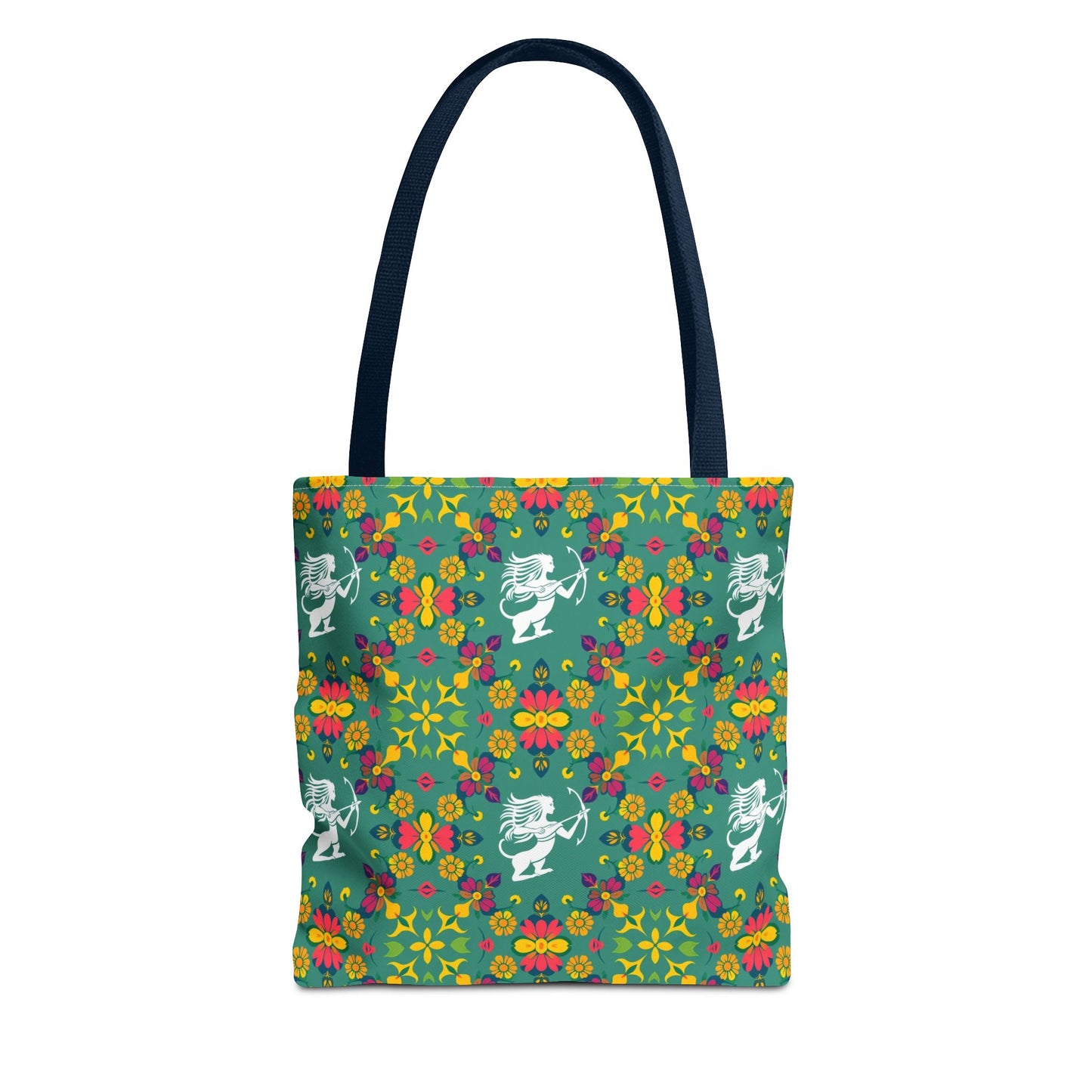 Tote Bag, (AOP), Sagittarius, Zodiac v6, Flower Pattern