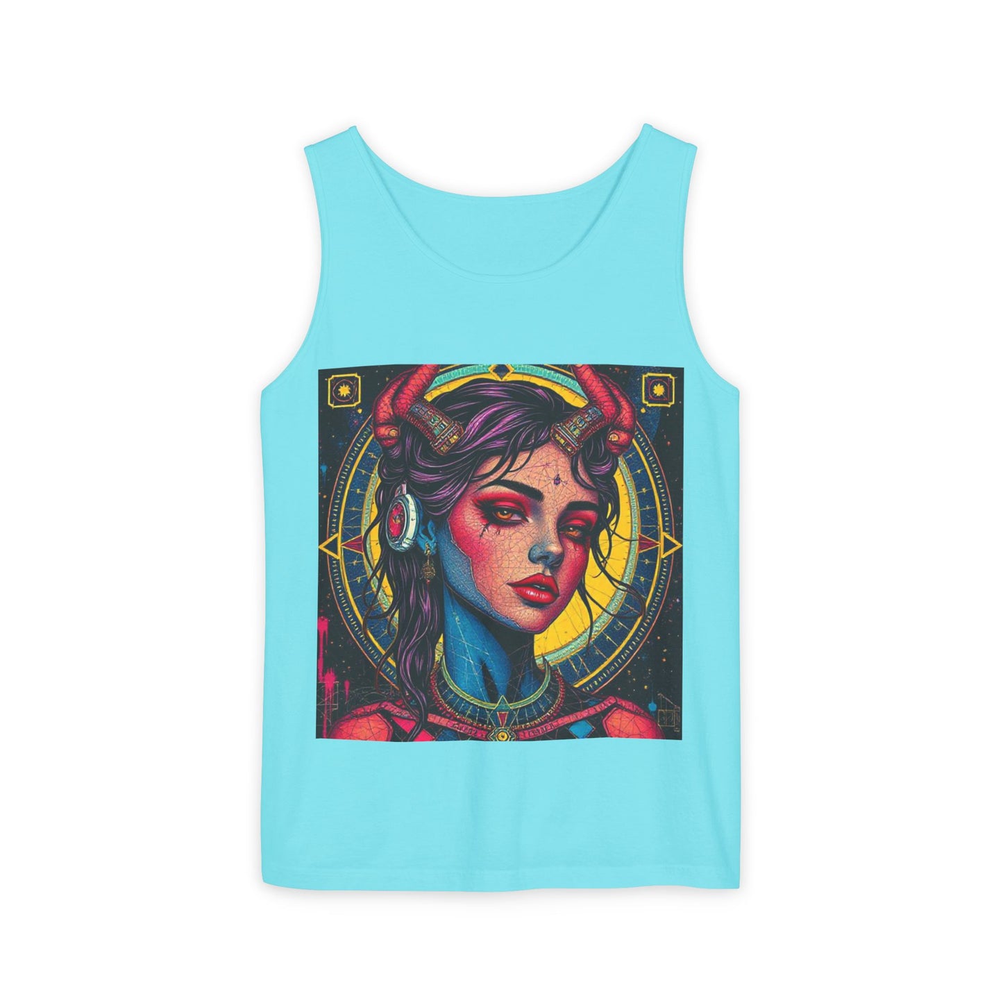 Unisex Garment-Dyed, Tank Top, Scorpio Design, Pop Art, 100% US cotton