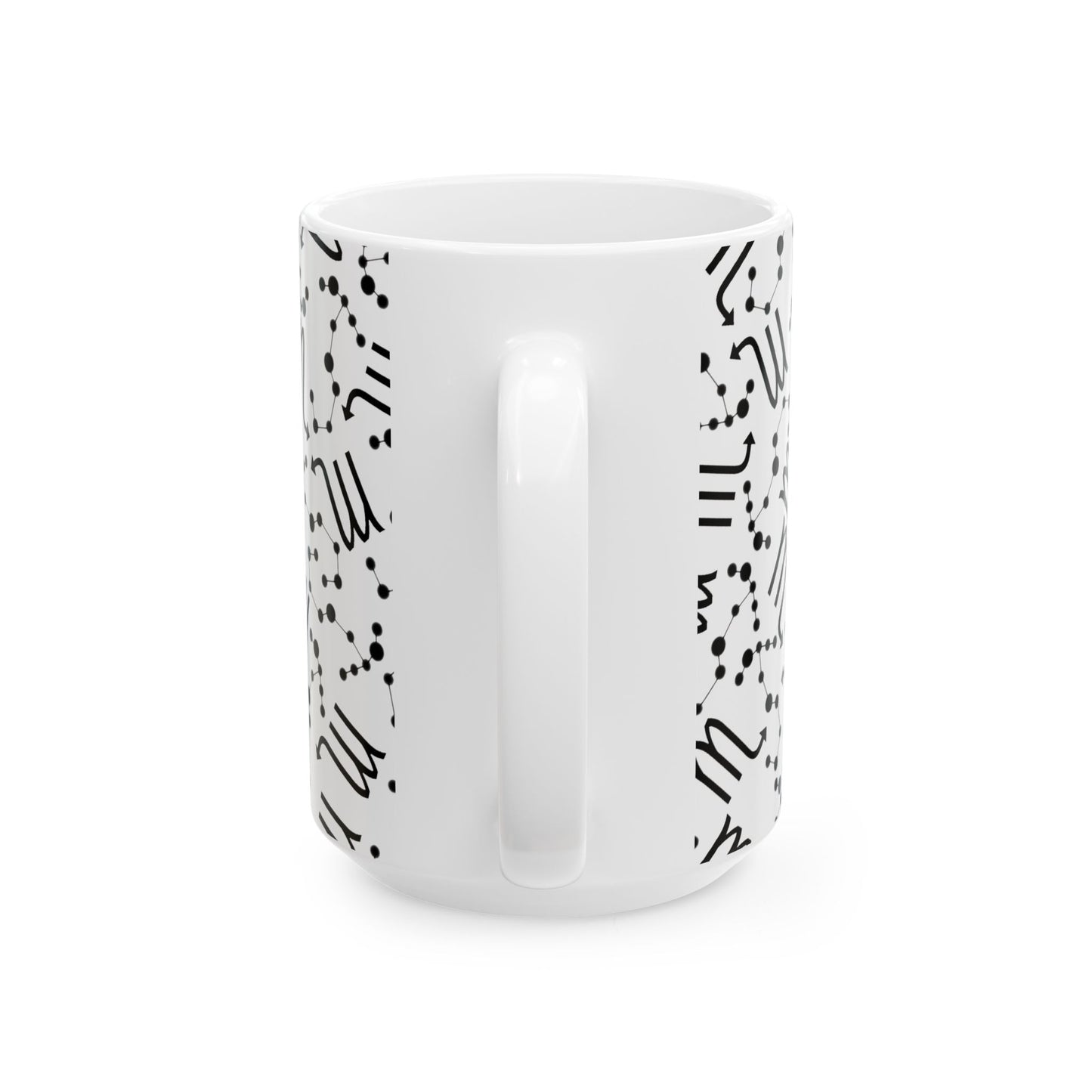 Ceramic Mug, (11oz, 15oz), Ceramic Coffee Mug, AOP, Constellation & Symbol, Scorpio Zodiac Design