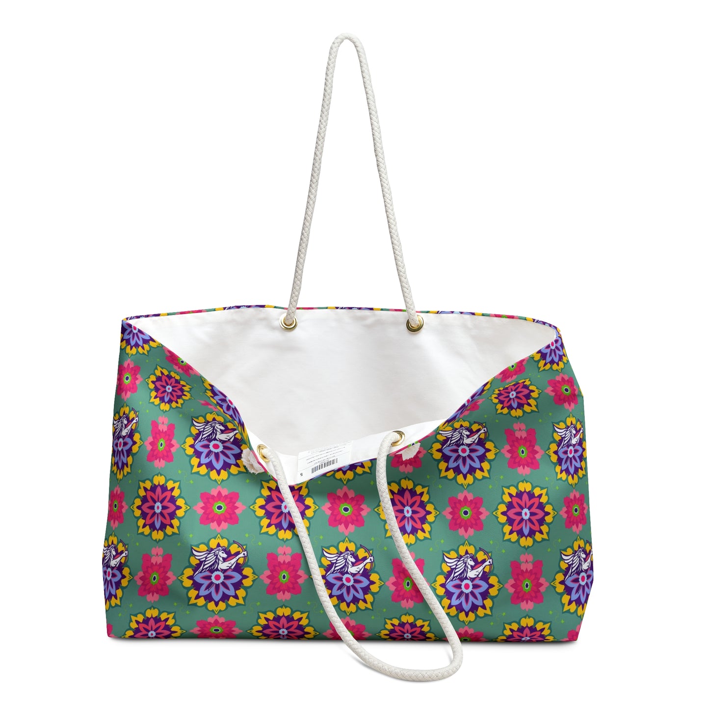 Weekender Bag, Sagittarius, Zodiac v2, Flower Pattern