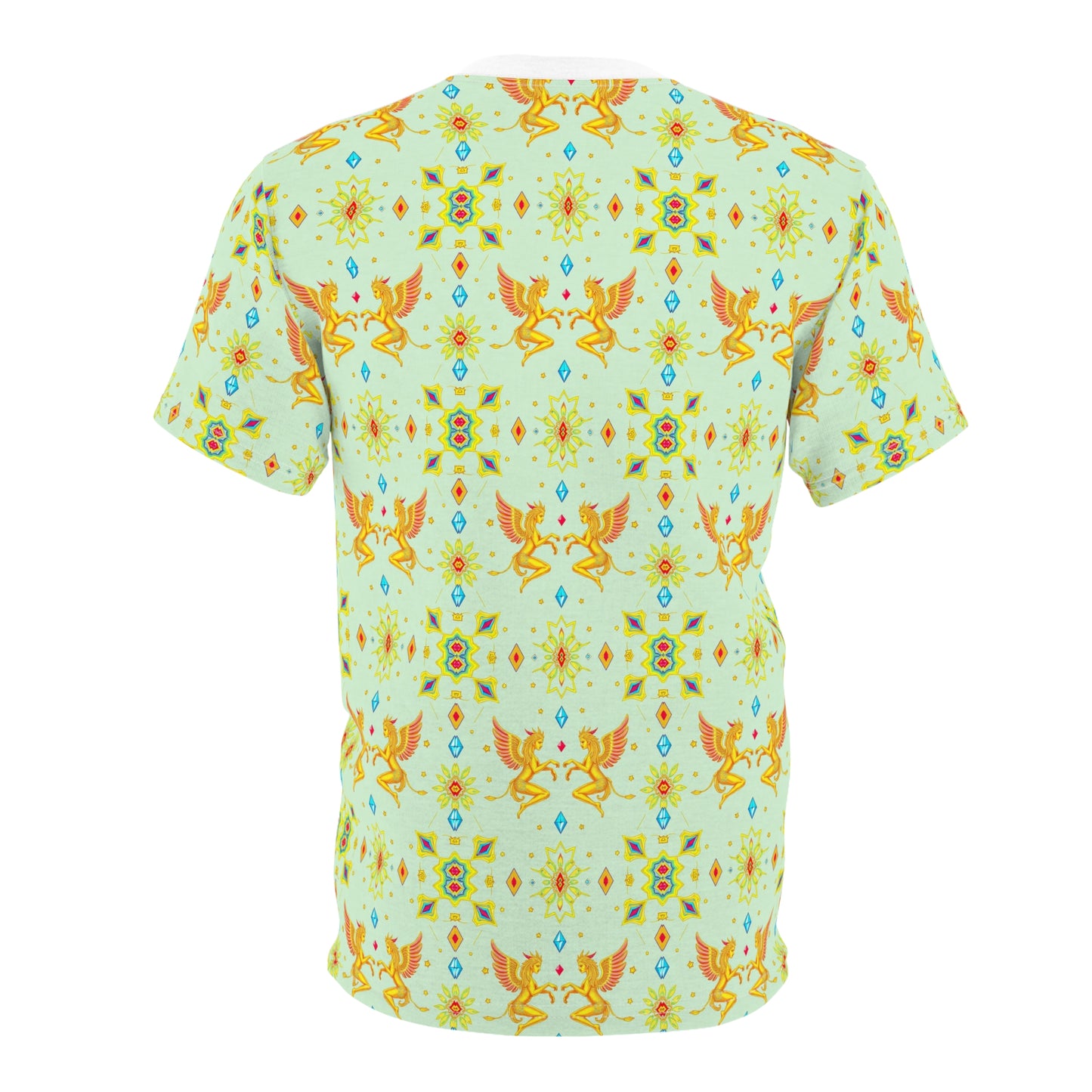 Unisex Cut & Sew T-Shirt, (AOP), Gemini, Zodiac v1, Jewels Pattern