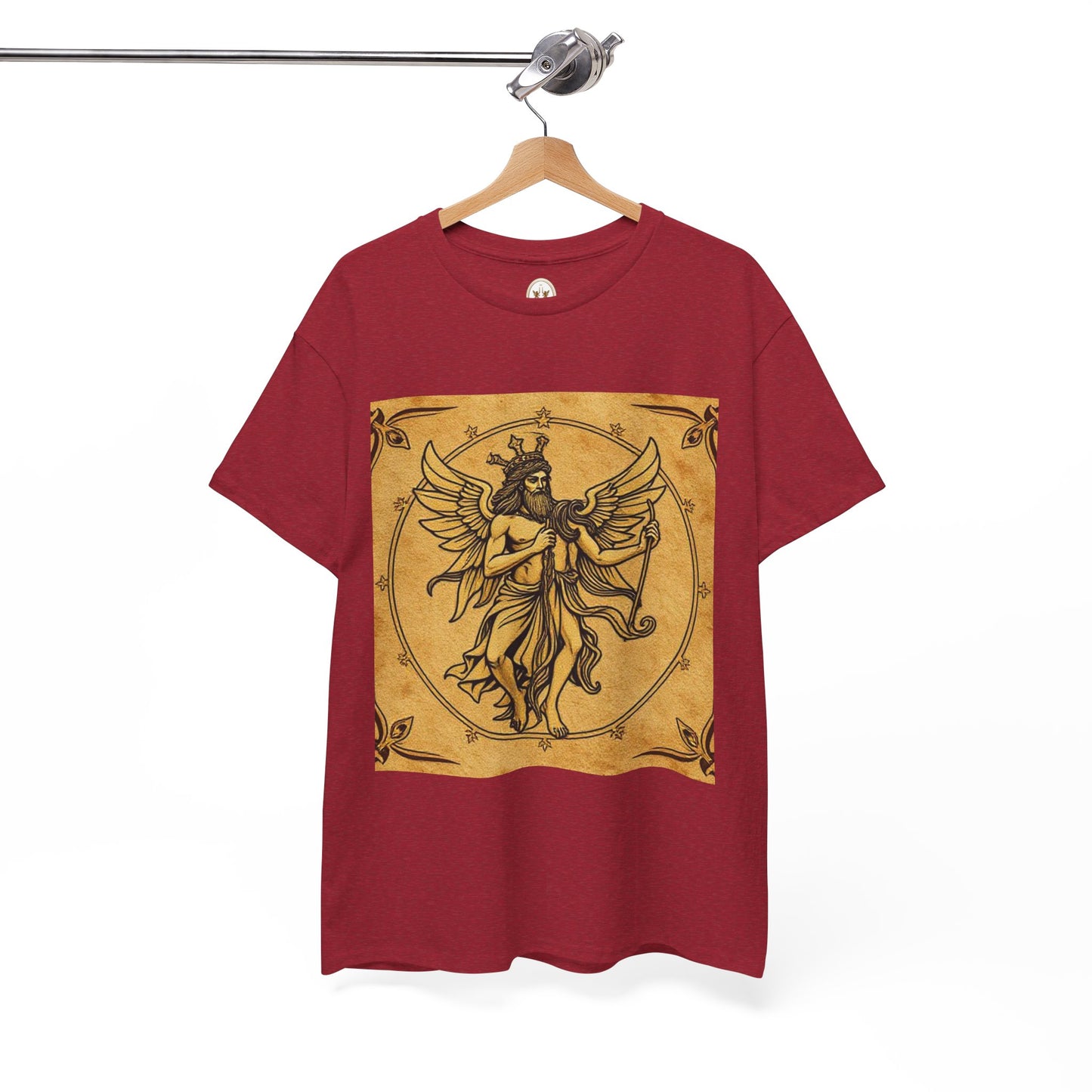 Unisex Heavy Cotton T-Shirt, Pencil Art v1, Gemini Zodiac Design