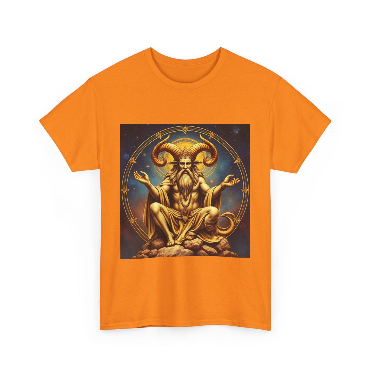 Unisex Heavy Cotton T-Shirt, On The Throne, Taurus Zodiac Design