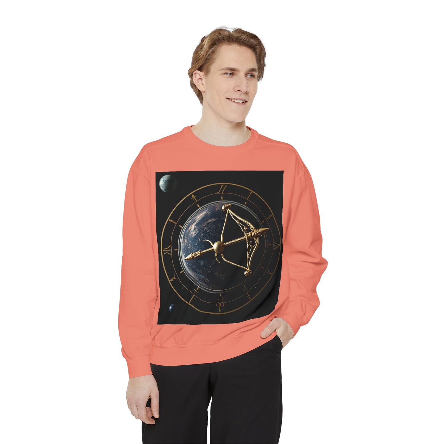 Garment-Dyed Sweatshirt, Unisex, Space Symbol Design v1, Sagittarius