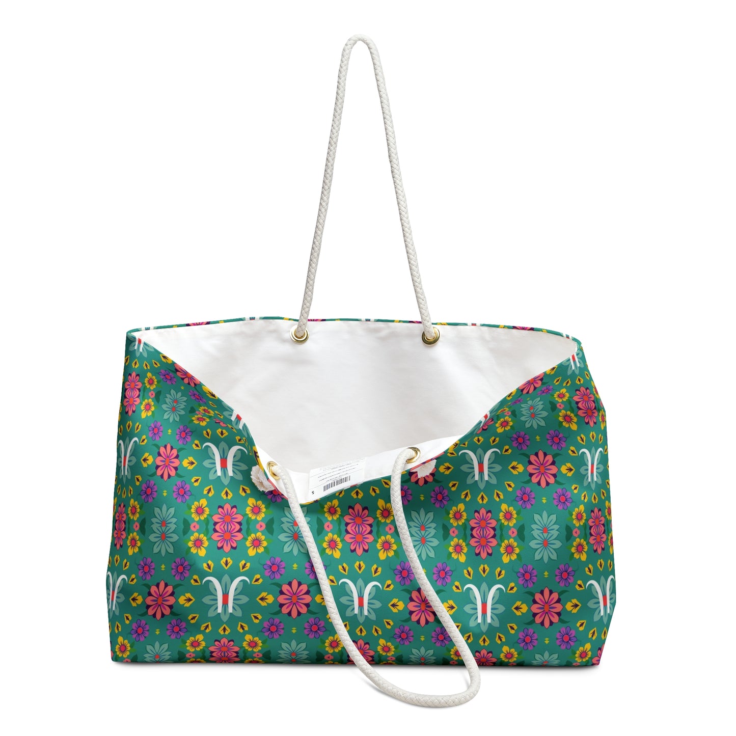 Weekender Bag, Aquarius, Zodiac v3, Flower Pattern