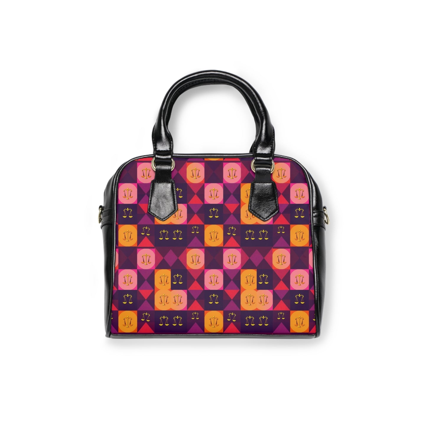 Shoulder Handbag, Libra, Zodiac v3, Shapes Pattern