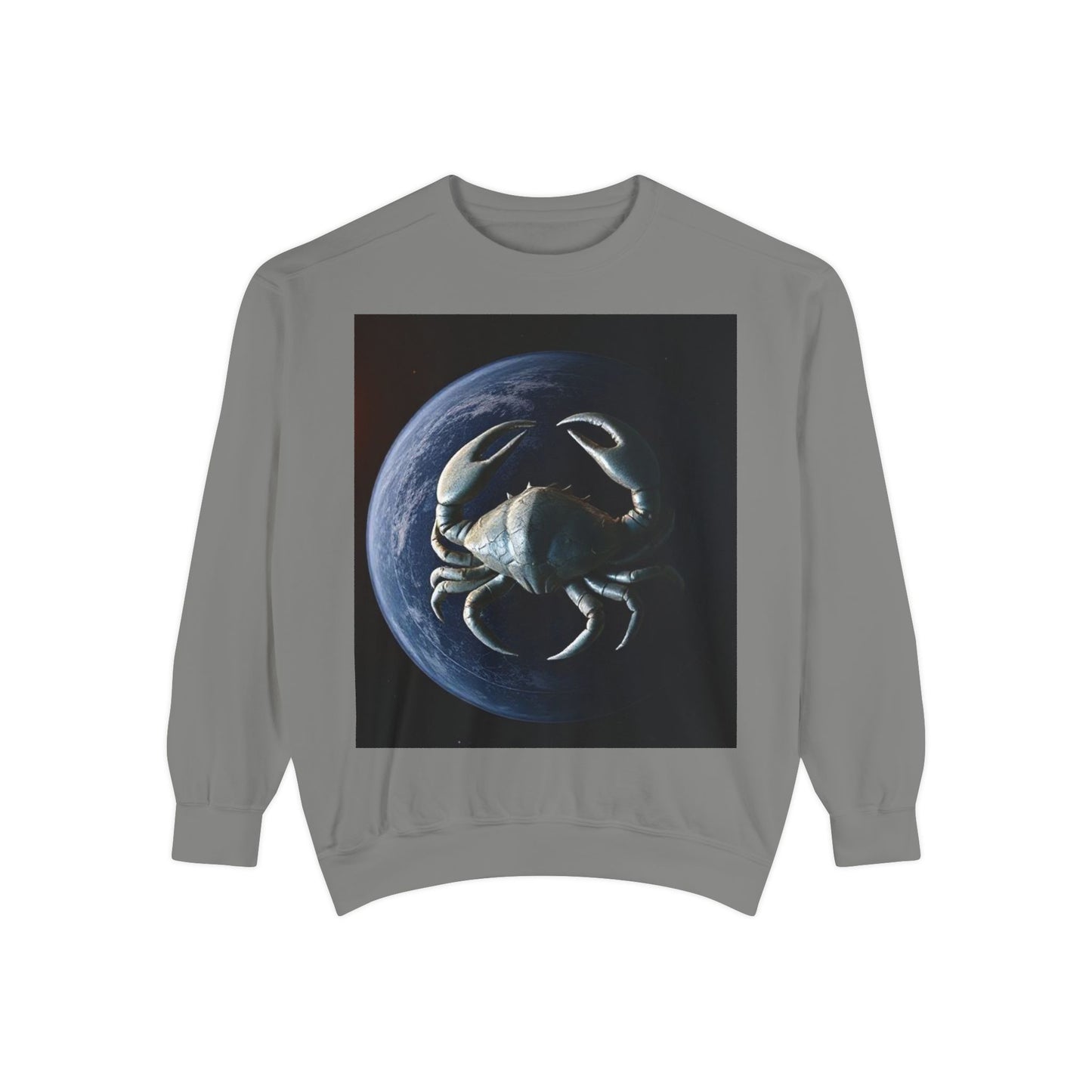 Garment-Dyed Sweatshirt, Unisex, Space Animal Design, Cancer