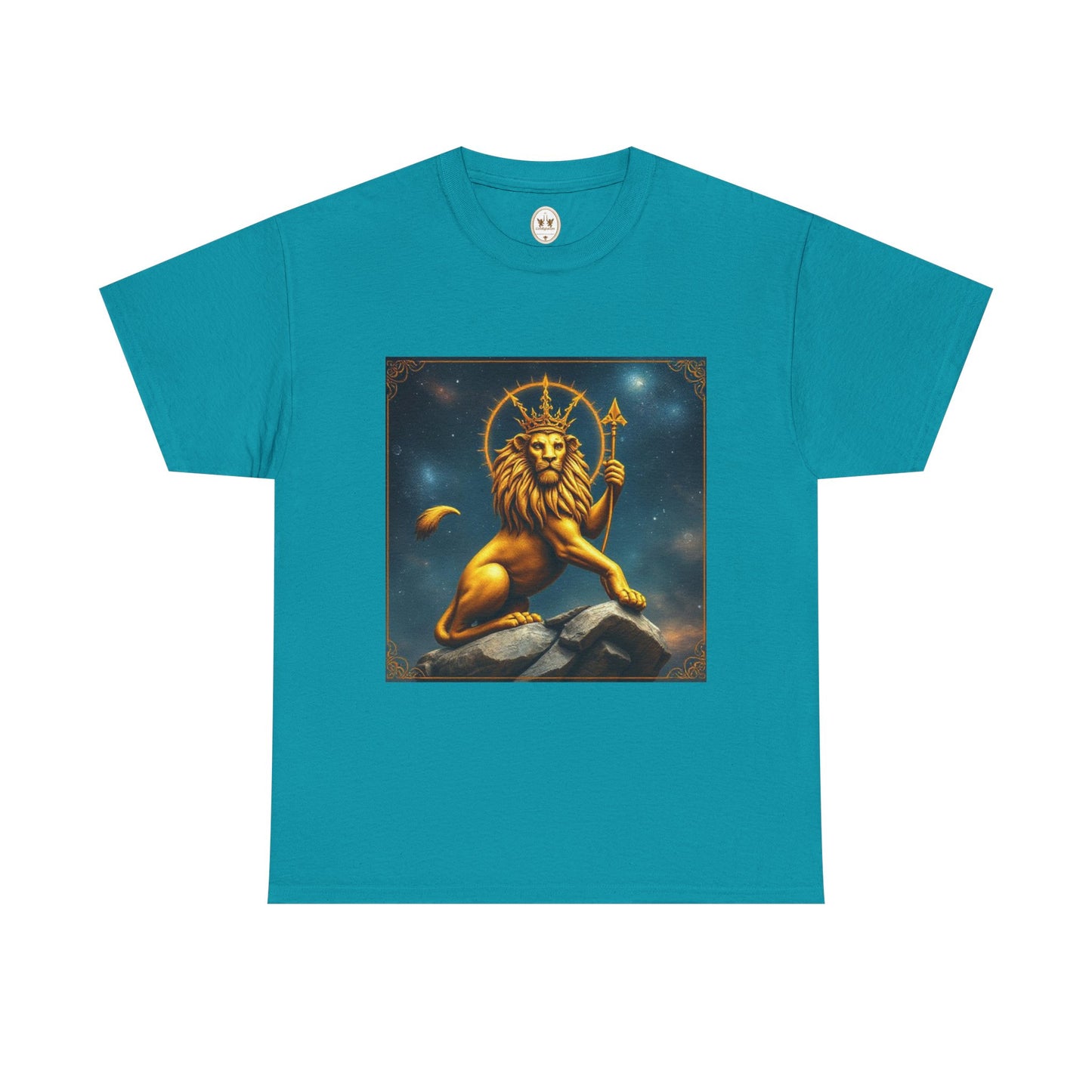 Unisex Heavy Cotton T-Shirt, King of Lions, Leo Zodiac Design
